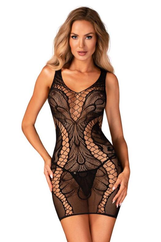 Szexi necc dressz, D608 fekete miniruha Szexi necc dressz, D608 fekete miniruha